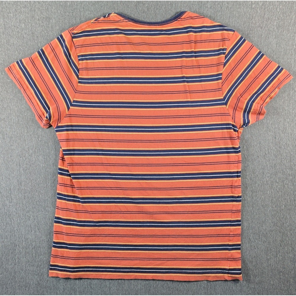 HURLEY T-Shirt Men's Large Monarch Stripe Redwood Orange Beach Soft Casual Retro - Picture 2 of 7